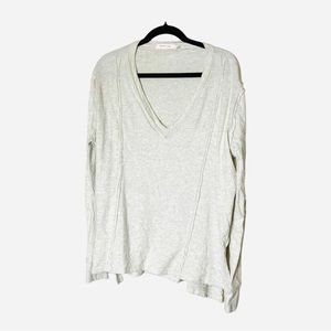 Mustard Seed 100% Cotton Pullover Raw Hems Cream Size Large